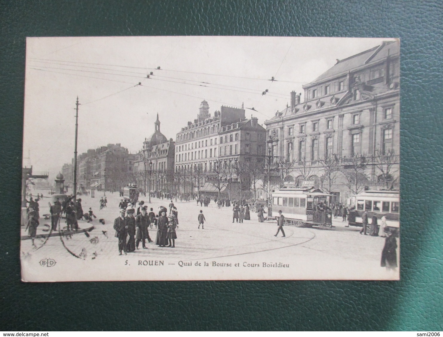 CPA 76 ROUEN QUAI DE LA BOURSE ET COURS BOIELDIEU TRAMWAY ANIMEE - Rouen