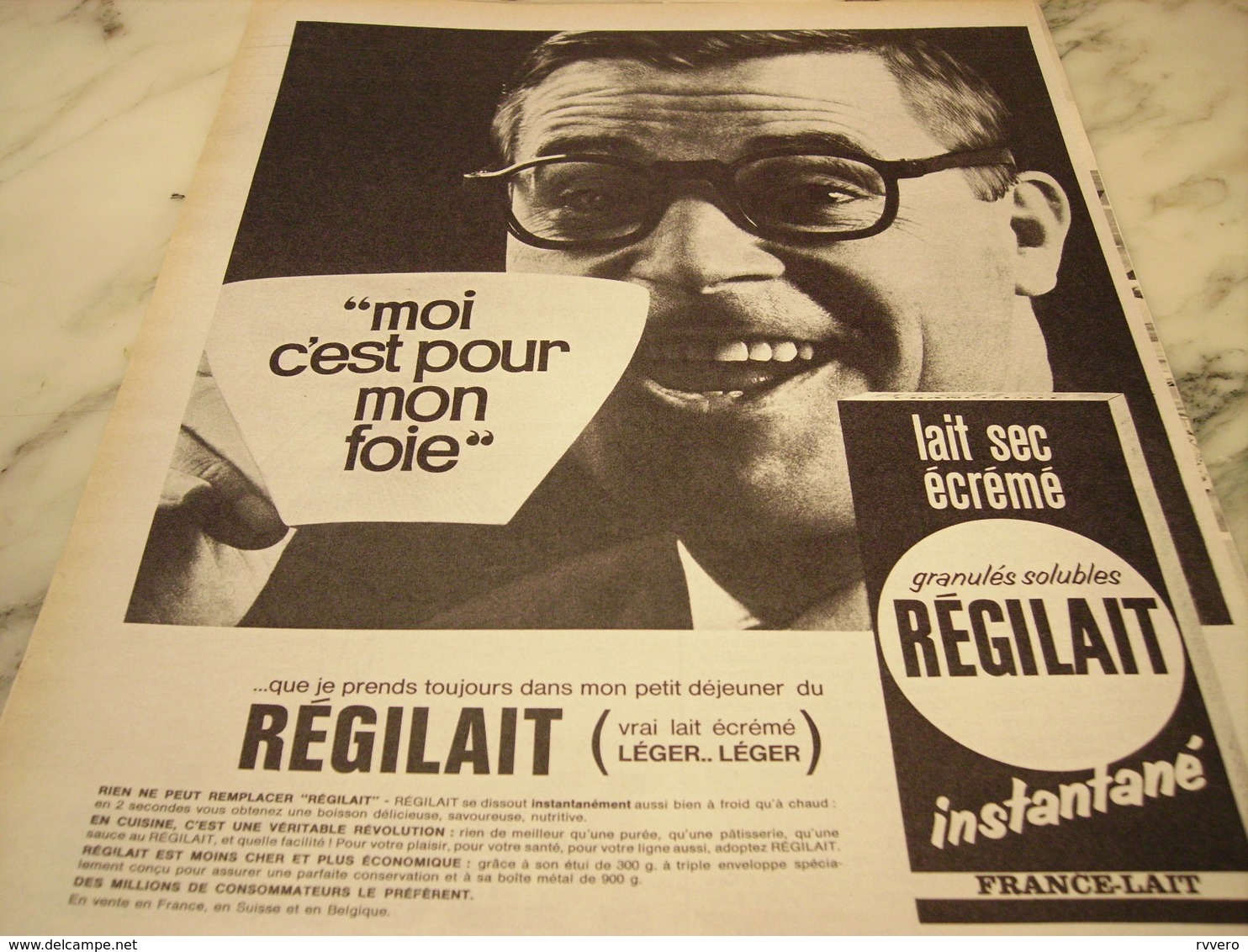 ANCIENNE   PUBLICITE MOI C EST POUR MON FOIE REGILAIT 1965 - Affiches