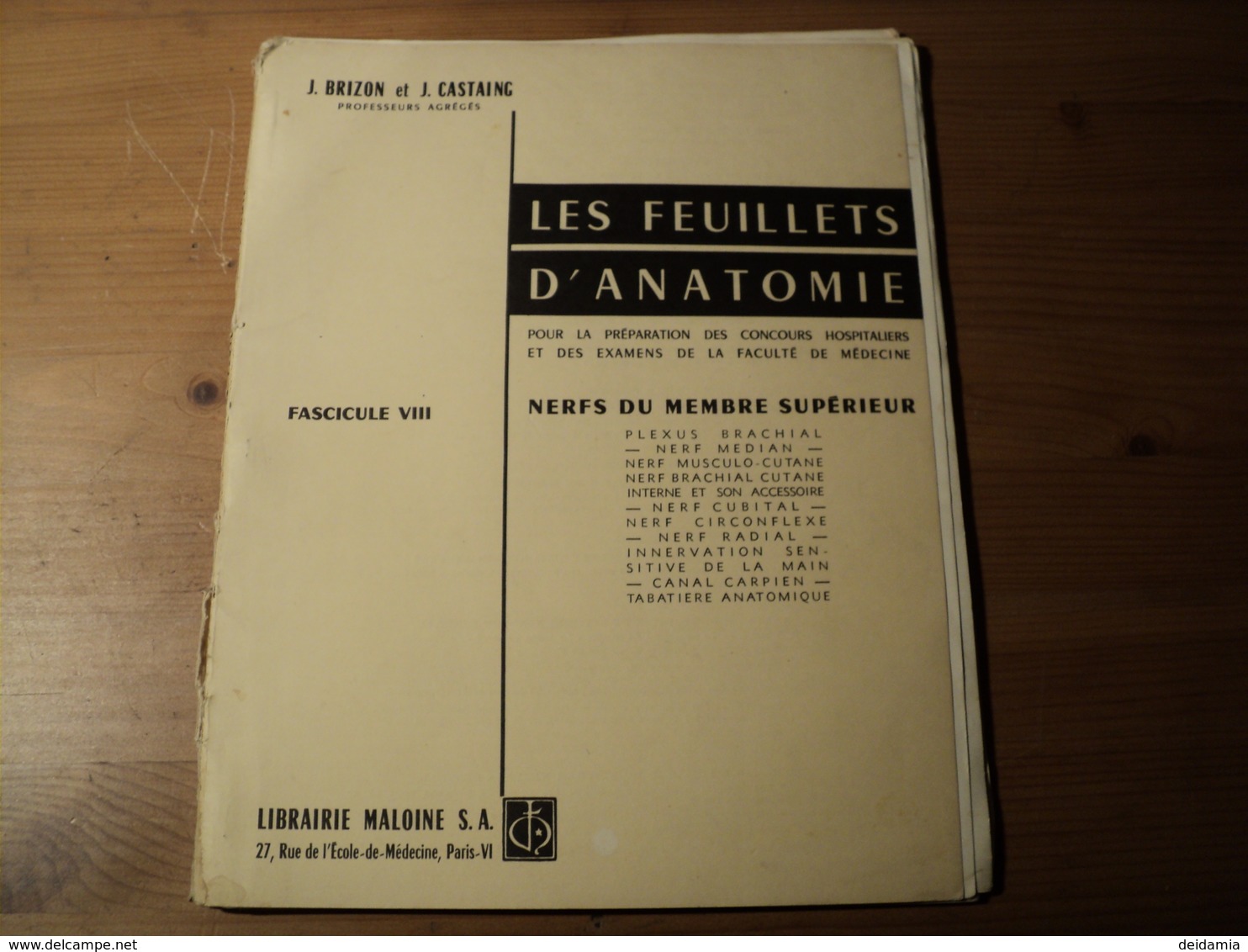 LES FEUILLETS D ANATOMIE. FASCICULES VI A IX PLUS LE XI. 1966 POUR LA PREPARATION DES CONCOURS HOSPITALIERS ET DES EXAM - Fichas Didácticas