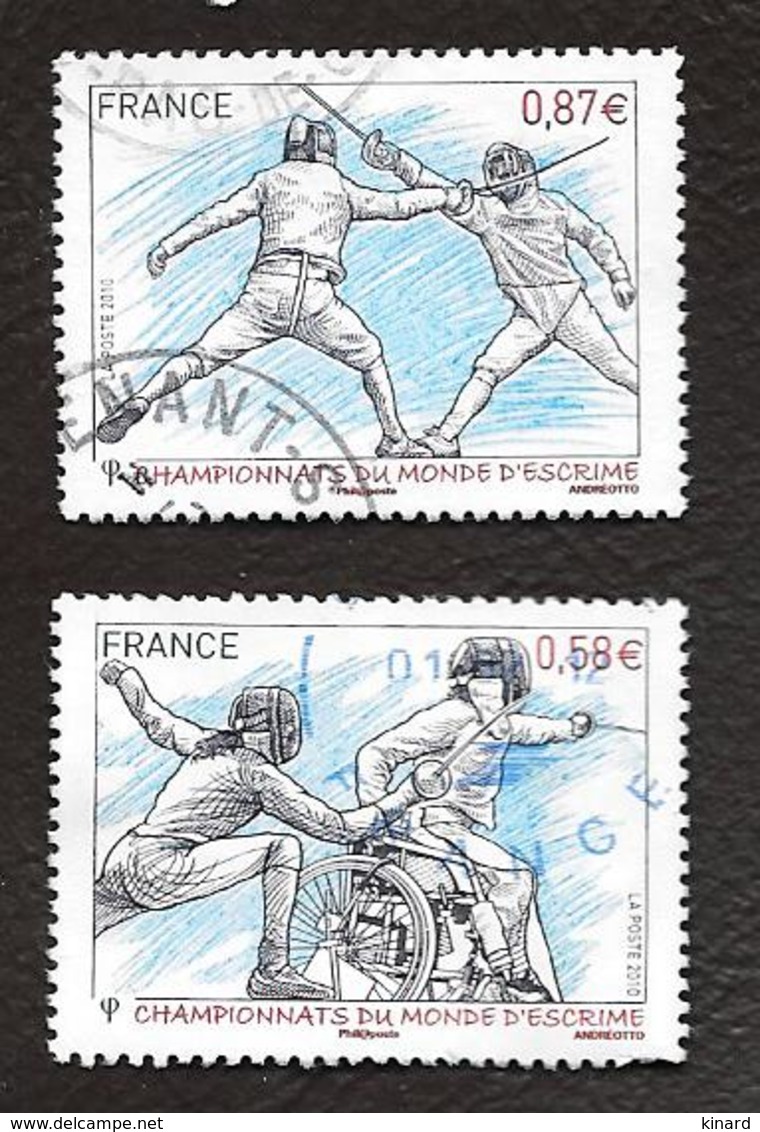 TIMBRES .FRANCAIS   OBLITERATION  RONDE .  CHAMPLONNAT D'ESCRIME 4510/4511 ..ANNEE 2010... - Oblitérés