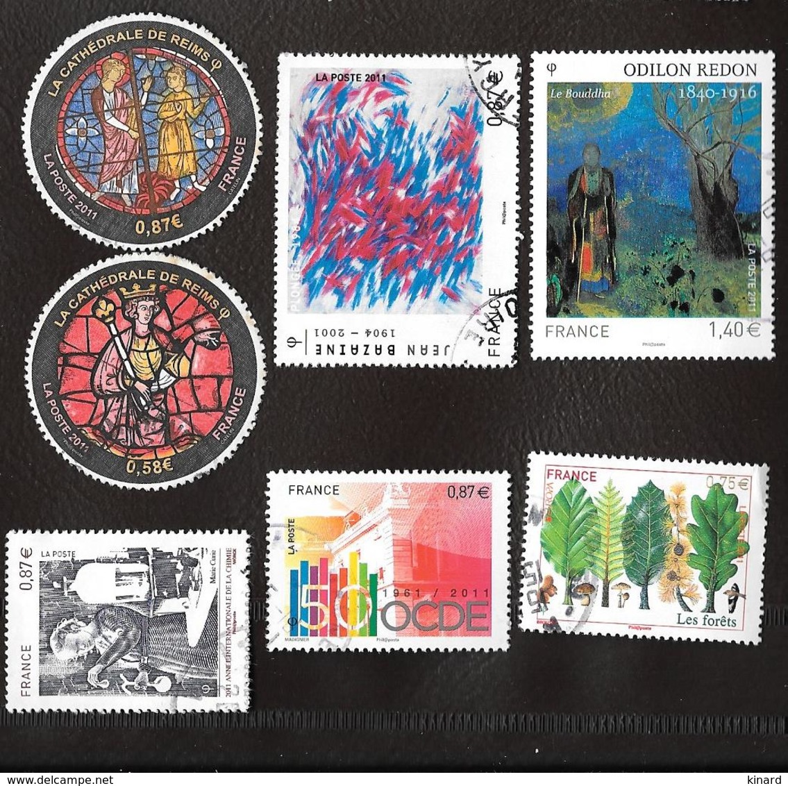 TIMBRES .FRANCAIS   OBLITERATION  RONDE .  LOT DE 7 ..4532-4537-4543-4549-4550-4551-4563 ..annee2011.... - Used Stamps