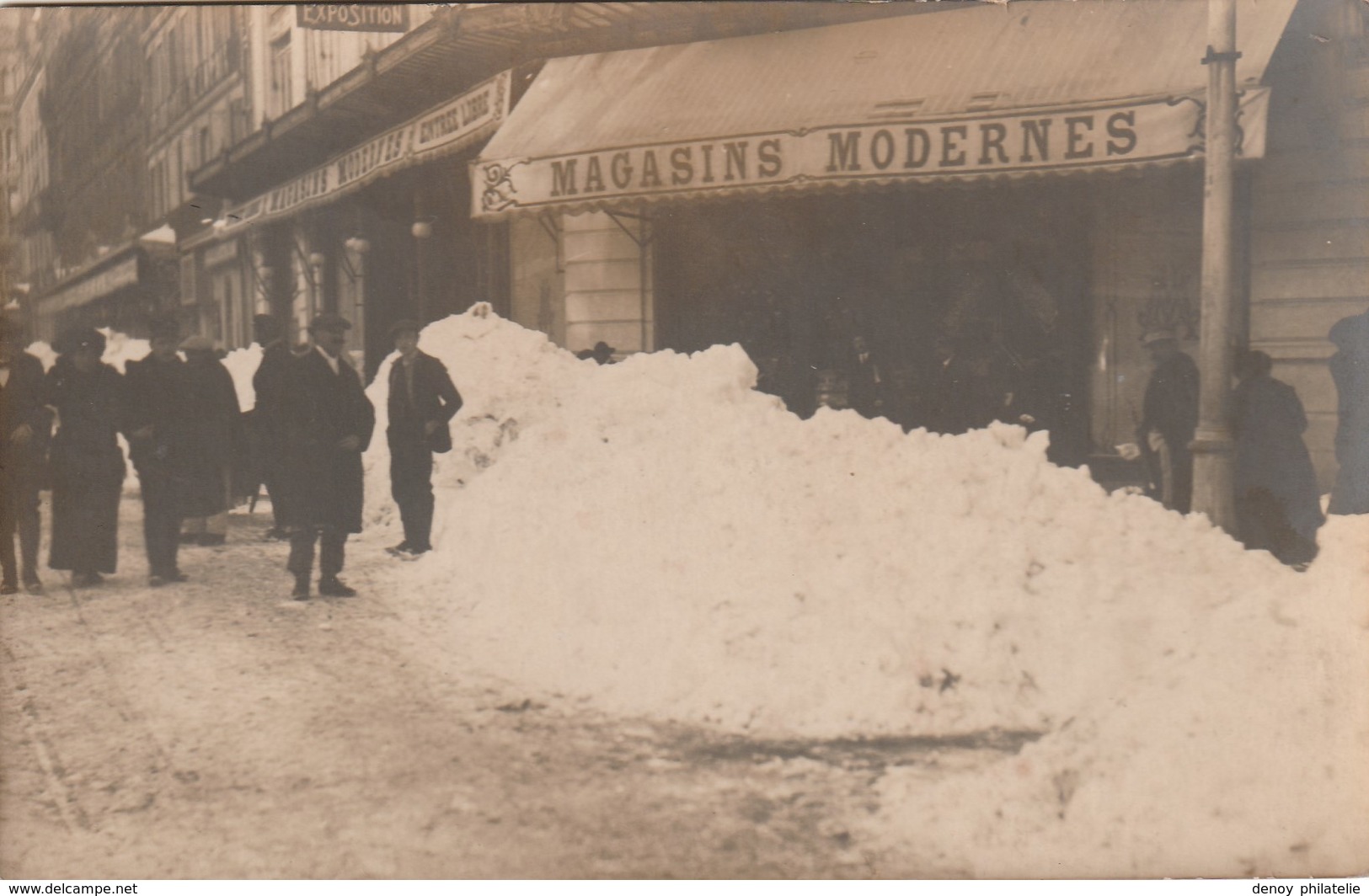 34/ Beziers -  Carte Photo Magasins Moderne Sous La Neige écrite Au Dos Janvier 1914 - Beziers