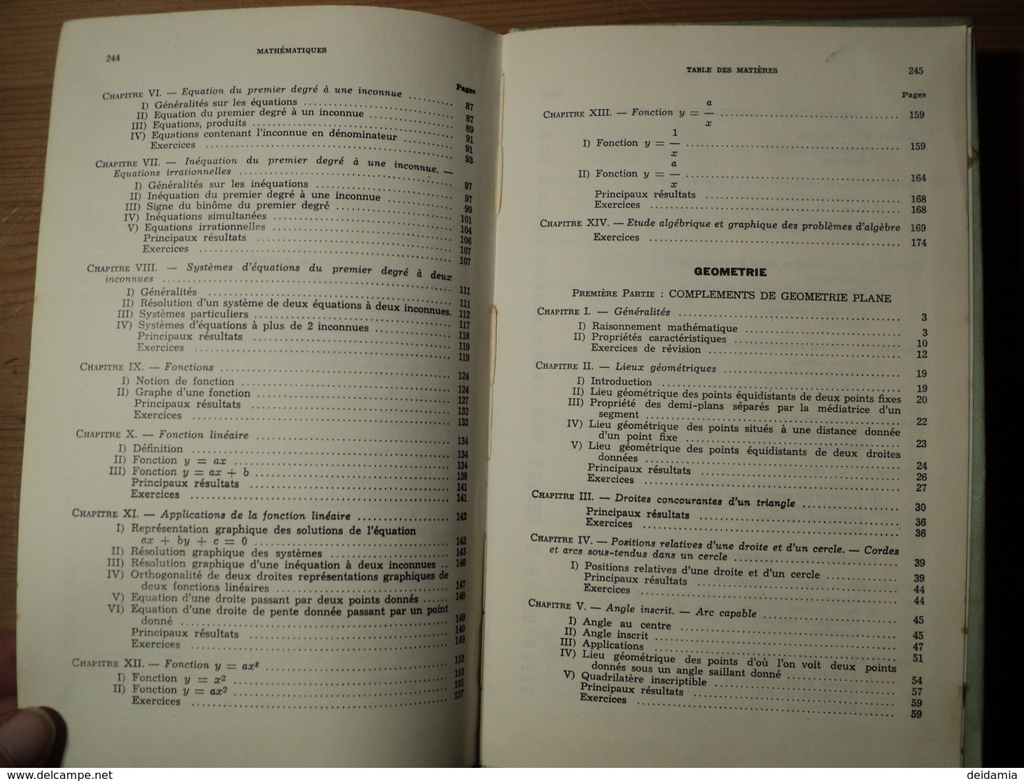 VIEUX LIVRE DE MATHEMATIQUES. 1962. CLASSES DE SECONDE A ET B. ANDRE DESVIGNE PAR V. LESPINARD PROFESSEUR AU LYCEE DU P - 18 Ans Et Plus