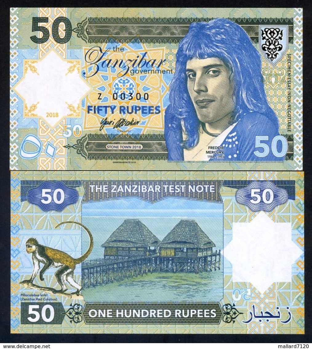 Zanzibar (Tanzania), 50 Rupees, 2018, Private Issue UNC - Error, Freddie Mercury - Autres & Non Classés