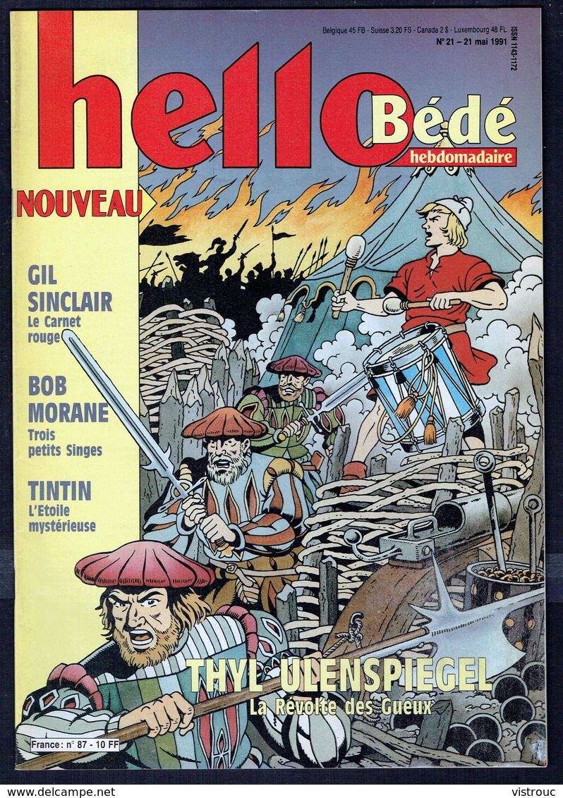 HELLO Bédé N° 21 -  Année 1991 - Couverture " THYL ULENSPIEGEL " De W. VANDERSTEEN. - Autre Magazines
