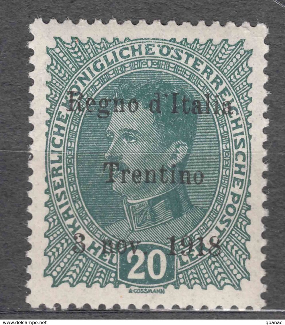 Italy Trento, Trentino Alto Adige 1918 Sassone#7 Mint Hinged - Trento