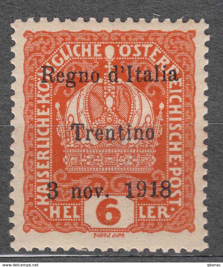 Italy Trento, Trentino Alto Adige 1918 Sassone#3 Mint Never Hinged - Trente