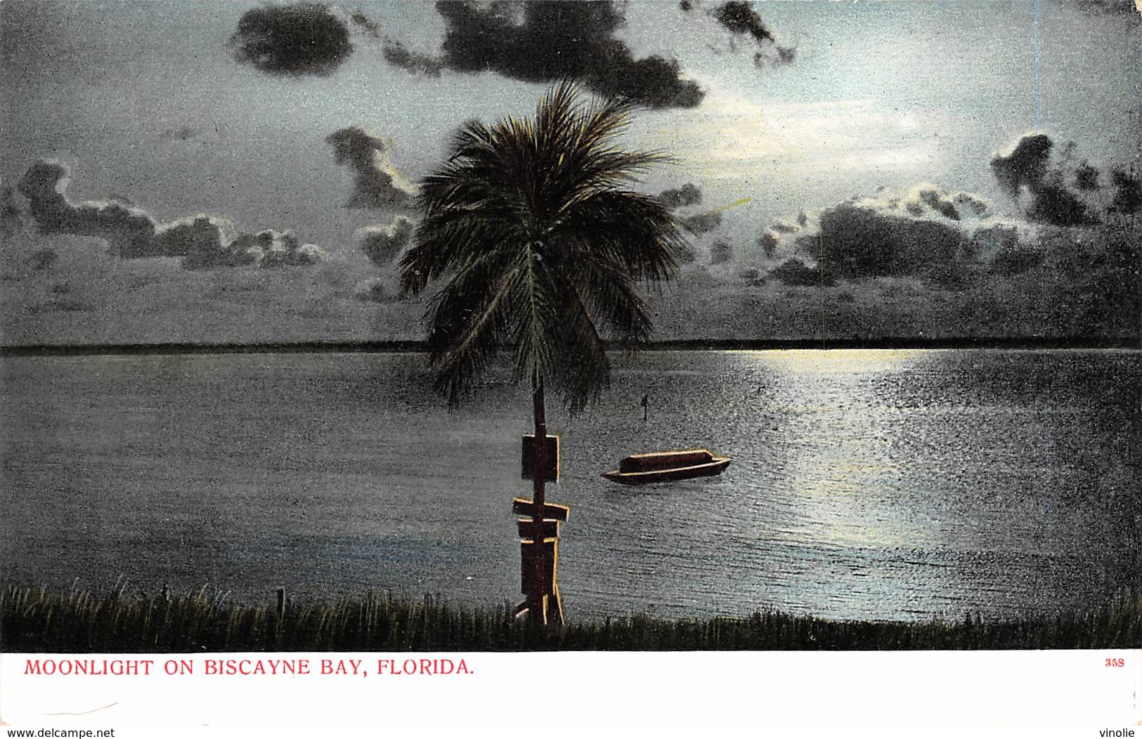 A-19-2554 :  MOOLIGHT ON BISCAYNE BAY. FLORIDA. - Autres & Non Classés