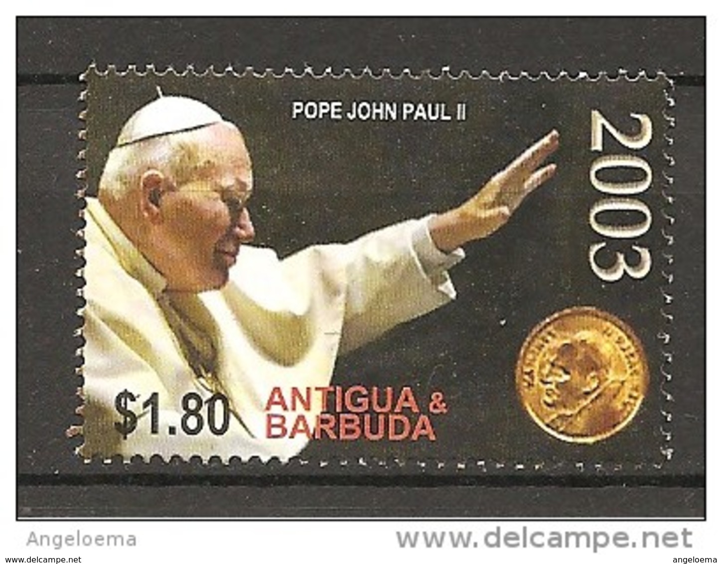 ANTIGUA & BARBUDA - 2005 Papa GIOVANNI PAOLO II Nuovo** MNH - Papi