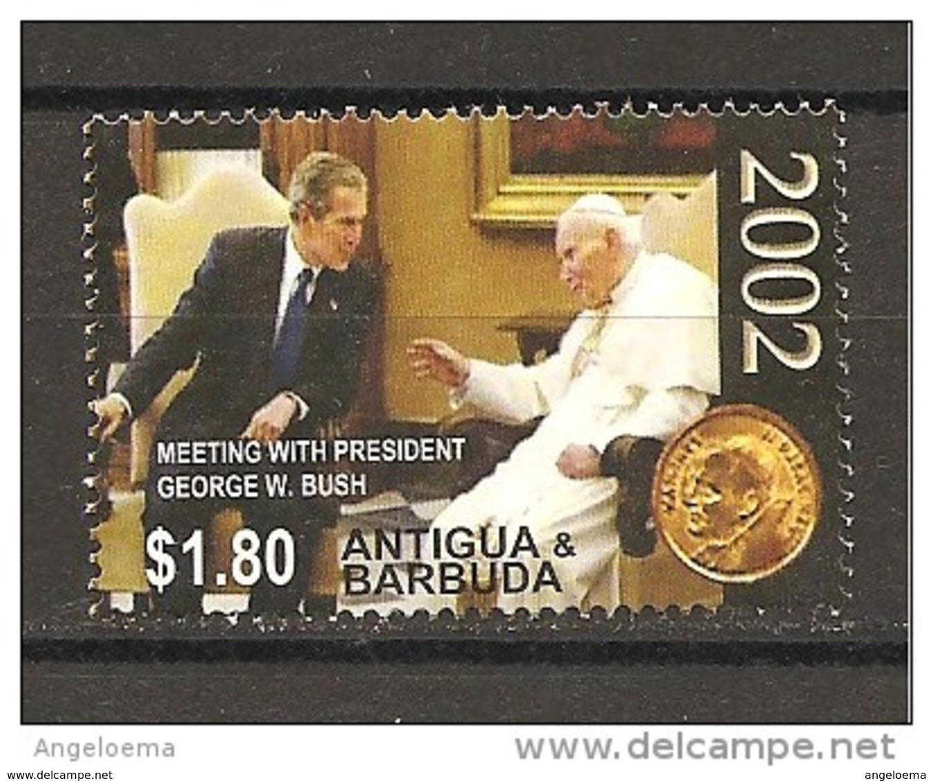 ANTIGUA & BARBUDA - 2005 Papa GIOVANNI PAOLO II Incontro Col Presidente Usa George Bush Nuovo** MNH - Papi