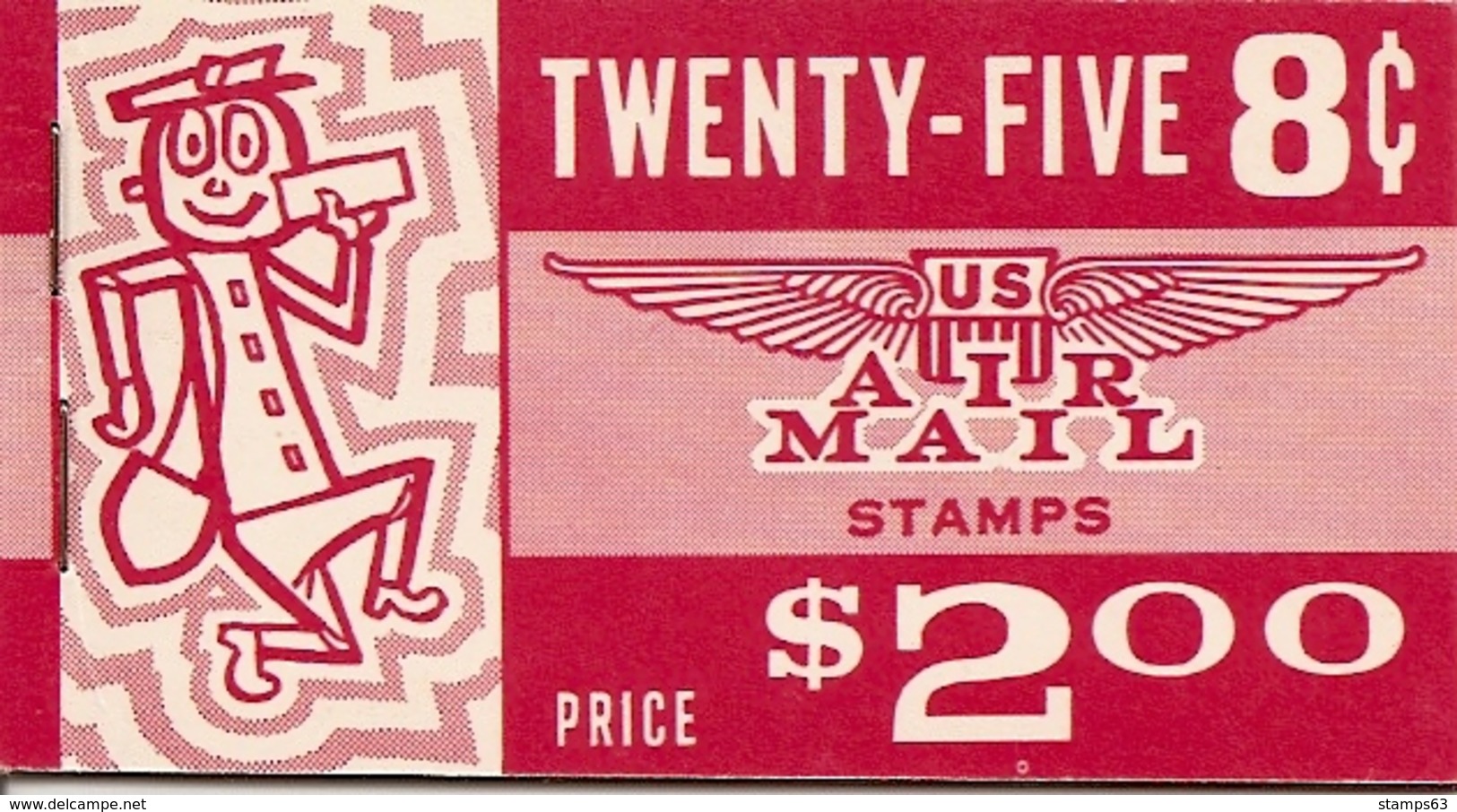 UNITED STATES (USA), 1964, Air Mail Booklet C19, $ 2.00, Mi 73yb - 2. 1941-80