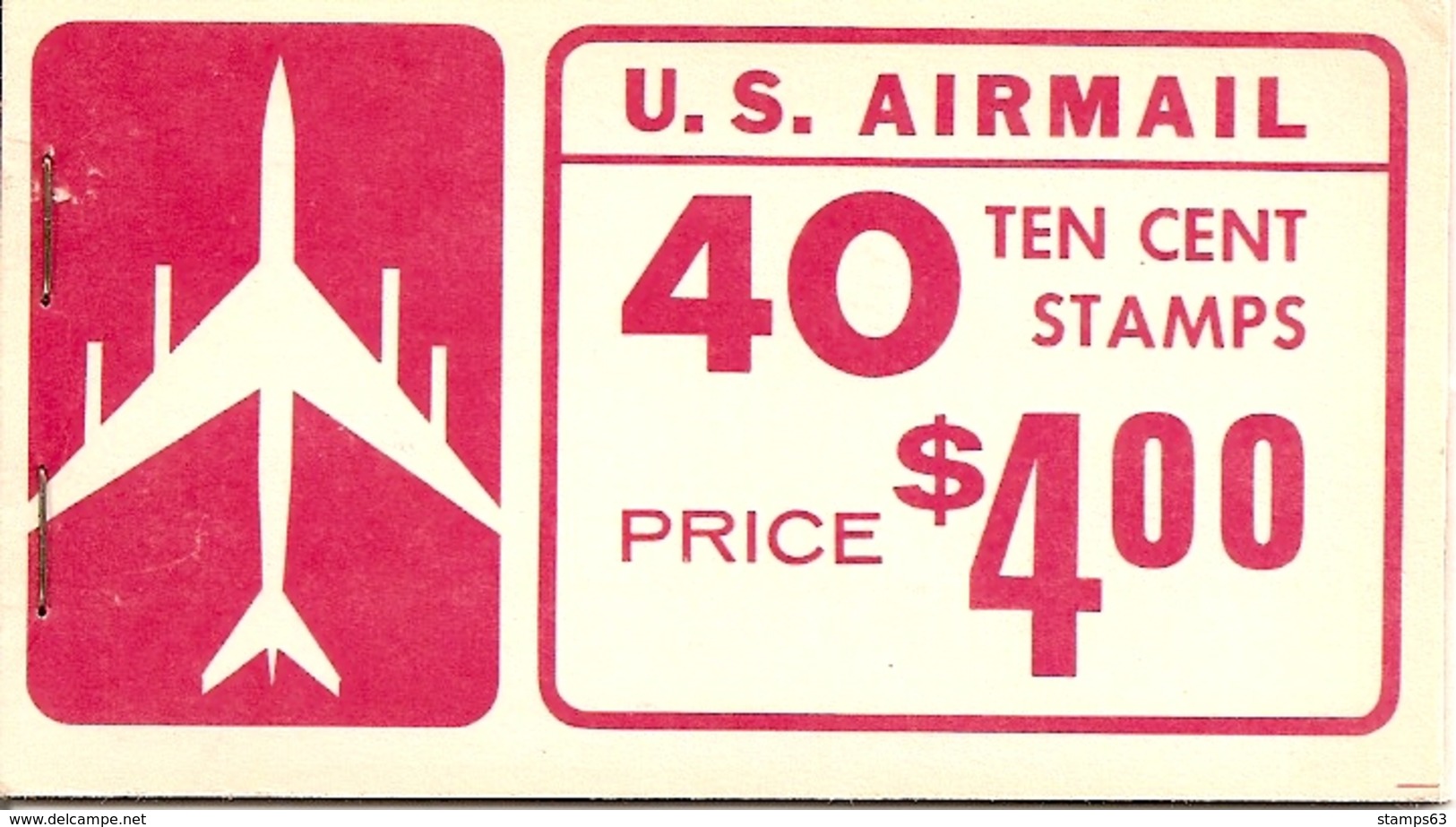 UNITED STATES (USA), 1968, Air Mail Booklet C20, $ 4.00, Mi 0-75 - 2. 1941-80