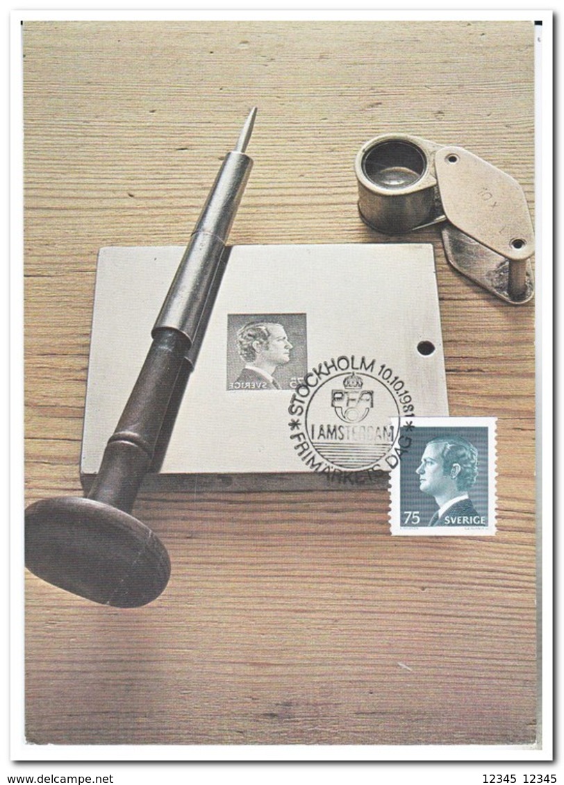 Zweden 1981, PFA I Amsterdam ( Stamp 1974 ) - Cartes-maximum (CM)