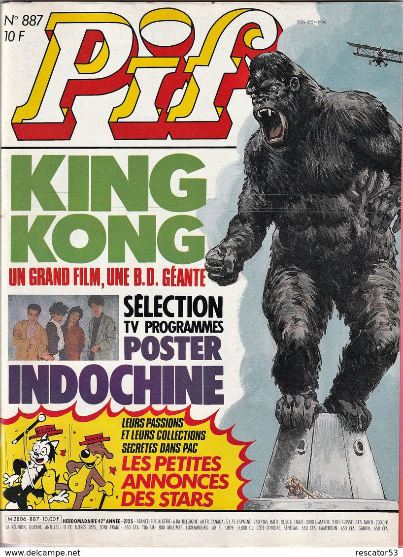 Rare Pif Gadget N°887 King Kong - Pif Gadget