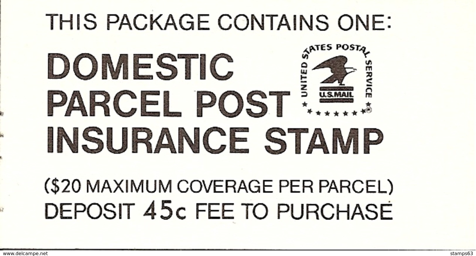 UNITED STATES (USA), Parcel Post Insurance Booklet, QI 5, Mi MH V5 - Otros & Sin Clasificación