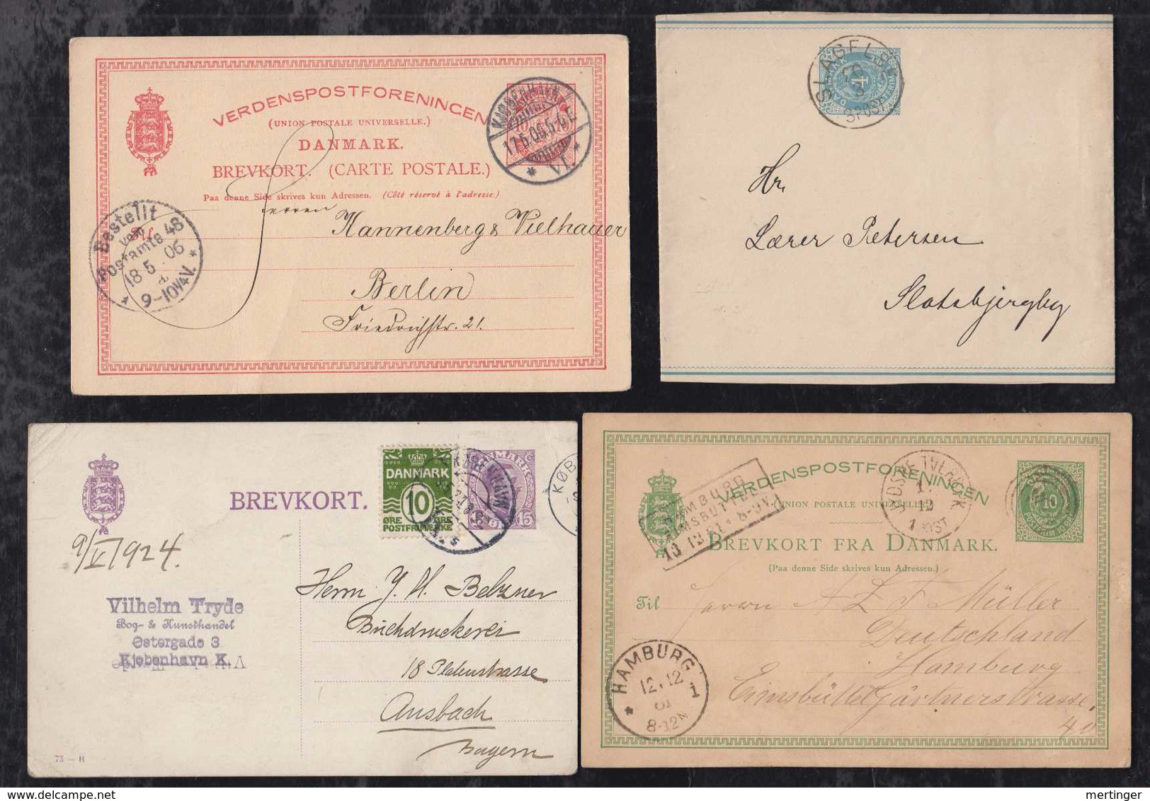 Dänemark Denmark Ca 1880-1924 4 Used Postal Stationery Used - Entiers Postaux