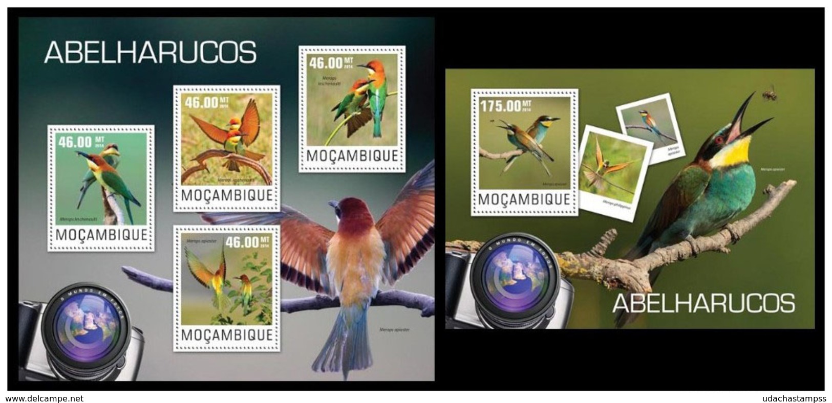 Mozambique 2014 Birds Bee-eaters Klb + S/s MNH - Other & Unclassified