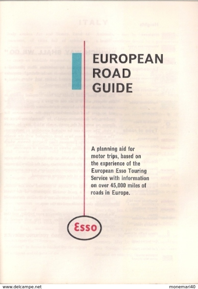 EUROPEAN ROAD GUIDE (GUIDE TOURISTIQUE Avec CARTES ROUTIÈRES Et AUTRES) - ESSO (18) - Europe