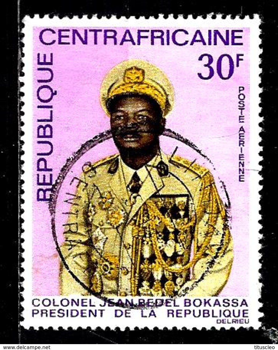 CENTRAFRIQUE Aer54° 30f Lilas Et Polychrome Colonel Président Jean Bedel Bokassa (10% De La Cote + 0,25) - Centrafricaine (République)