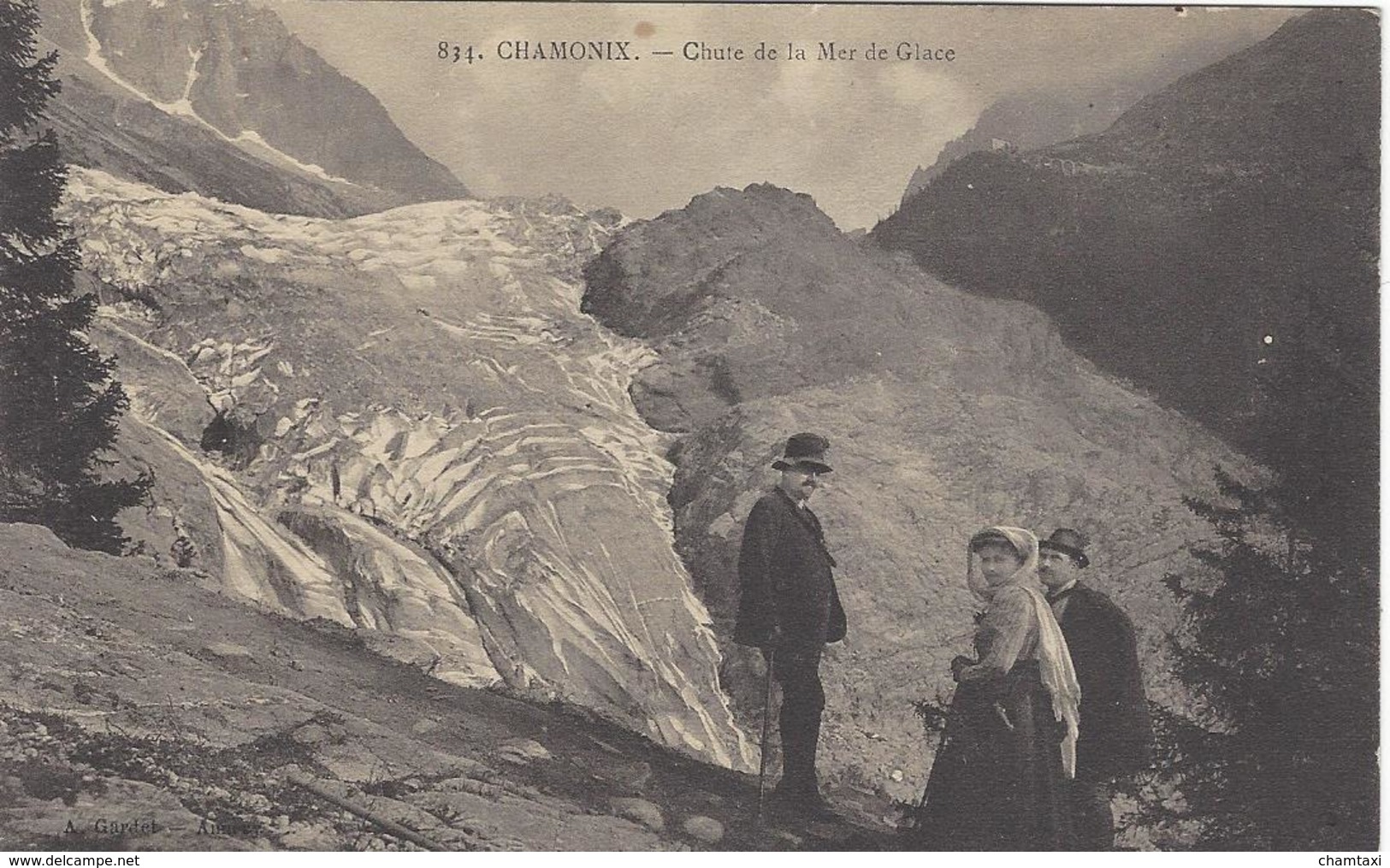 74  CHAMONIX MONT  BLANC  CHUTE DU GLACIER DE LA MER DE GLACE Editeur: GARDET Numéro: 834 - Chamonix-Mont-Blanc