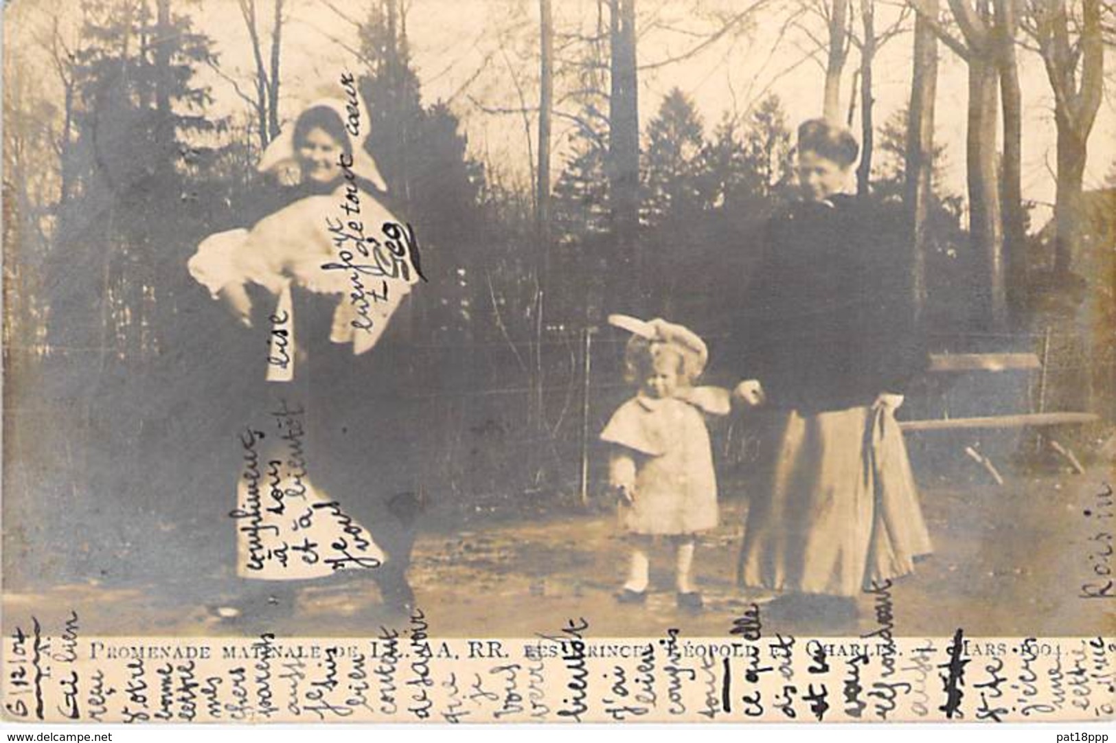 FAMILLES ROYALES Royal Families ( BELGIQUE ) Promenade Matinale Des Princes LEOPOLD Et CHARLES 1904 - CPA - Familles Royales