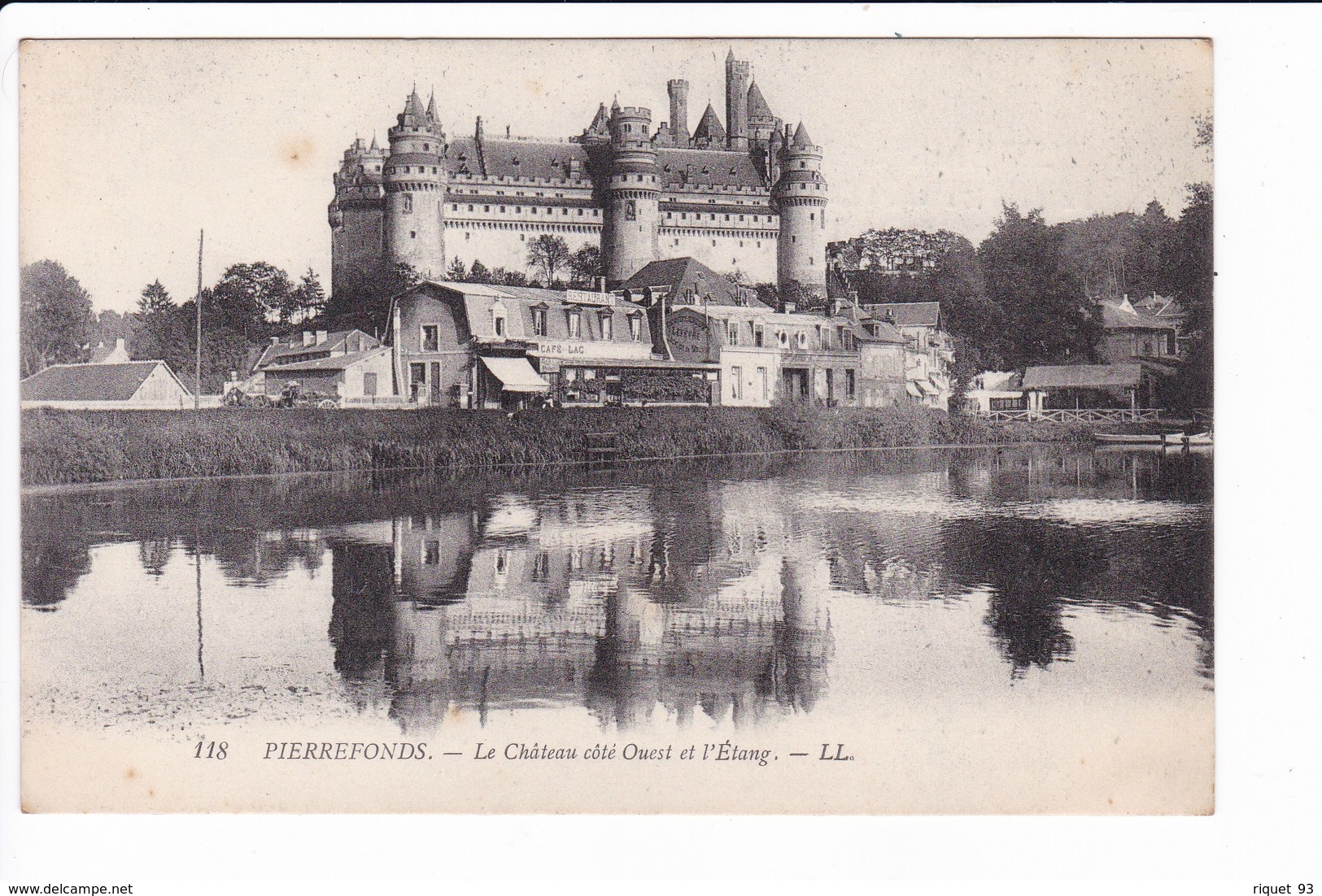 Carte Commerciale Du Magasin De Souvenirs De - 118.  PIERREFONDS - Le Château Côté Ouest De L'Etang - Pierrefonds