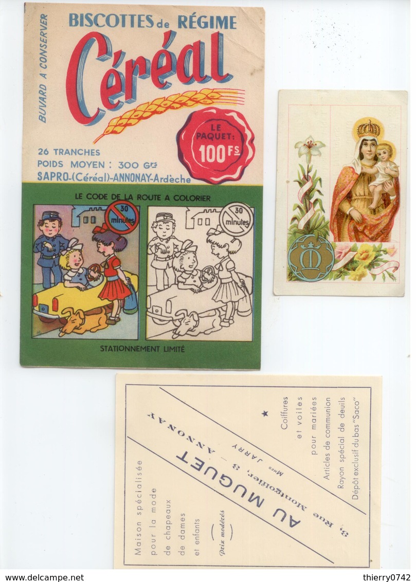 ANNONAY ARDECHE LOT 5 PUBLICITES BUVARD CEREAL PAYA BEOLET IMAGE CHROMO MARGIRIER CHAPEAUX AU MUGUET VOIR DETAILS - Advertising