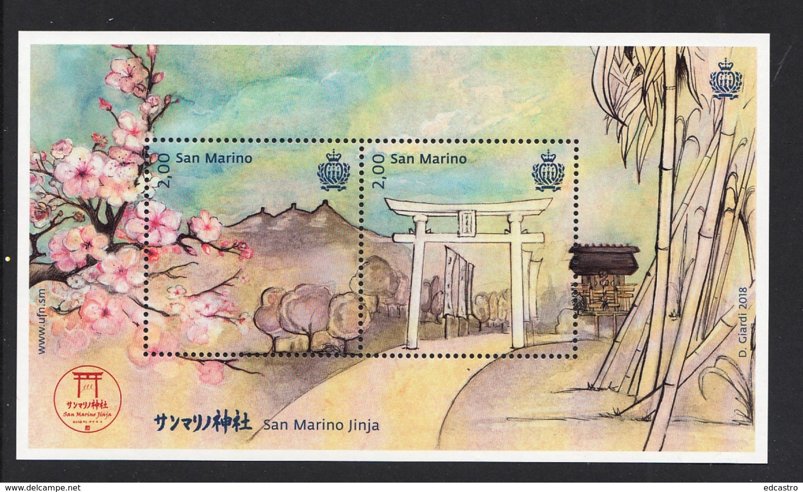 3.- SAN MARINO 2018 San Marino Jinja - Unused Stamps