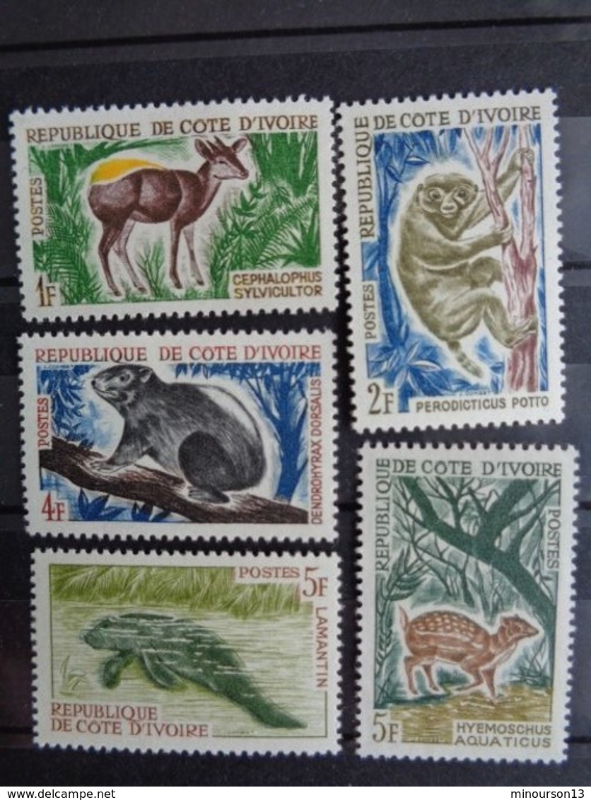 COTE D'IVOIRE 1963-64 Y&T N° 211 à 220 ** - CHASSE ET TOURISME - Côte D'Ivoire (1960-...)