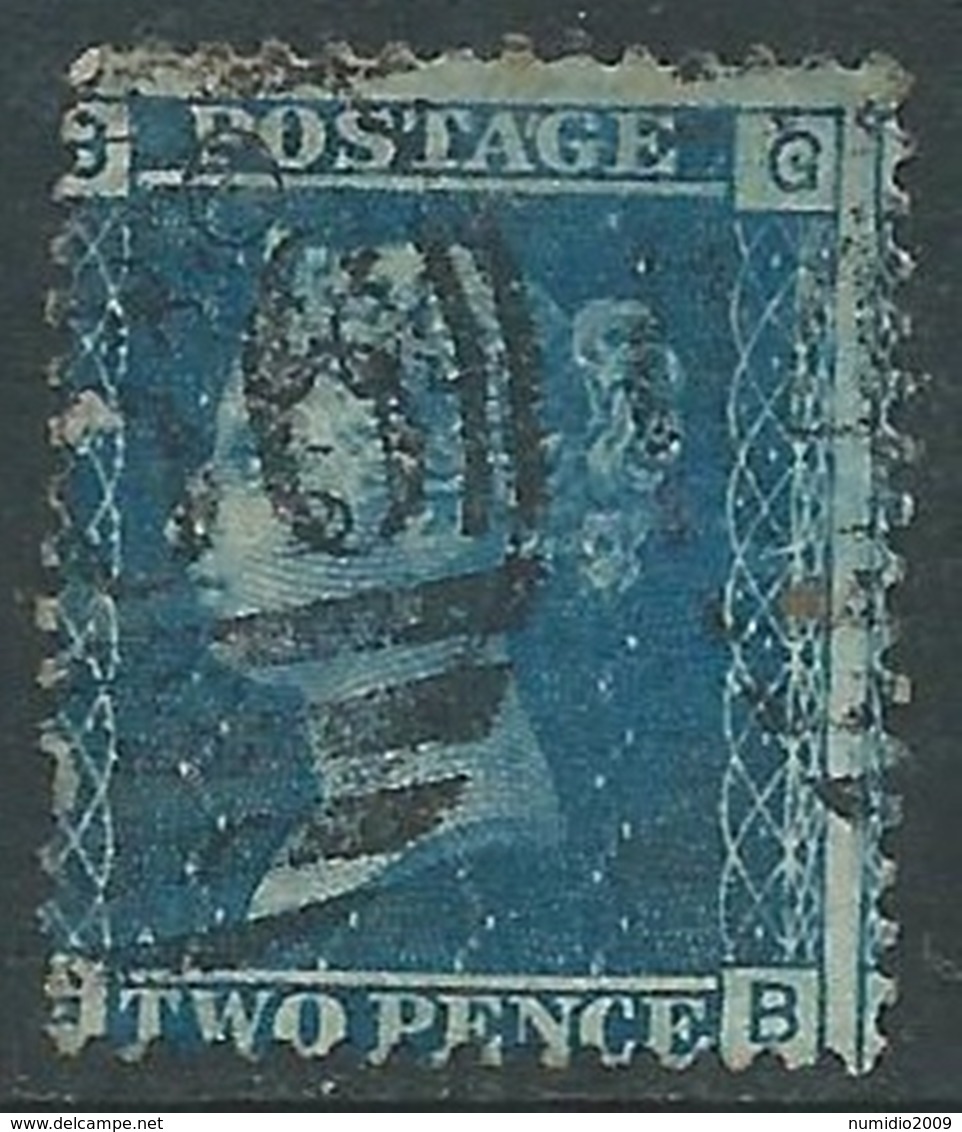 1858-79 GREAT BRITAIN USED SG 45 2d PLATE 8 (GB) - F24-3 - Gebraucht