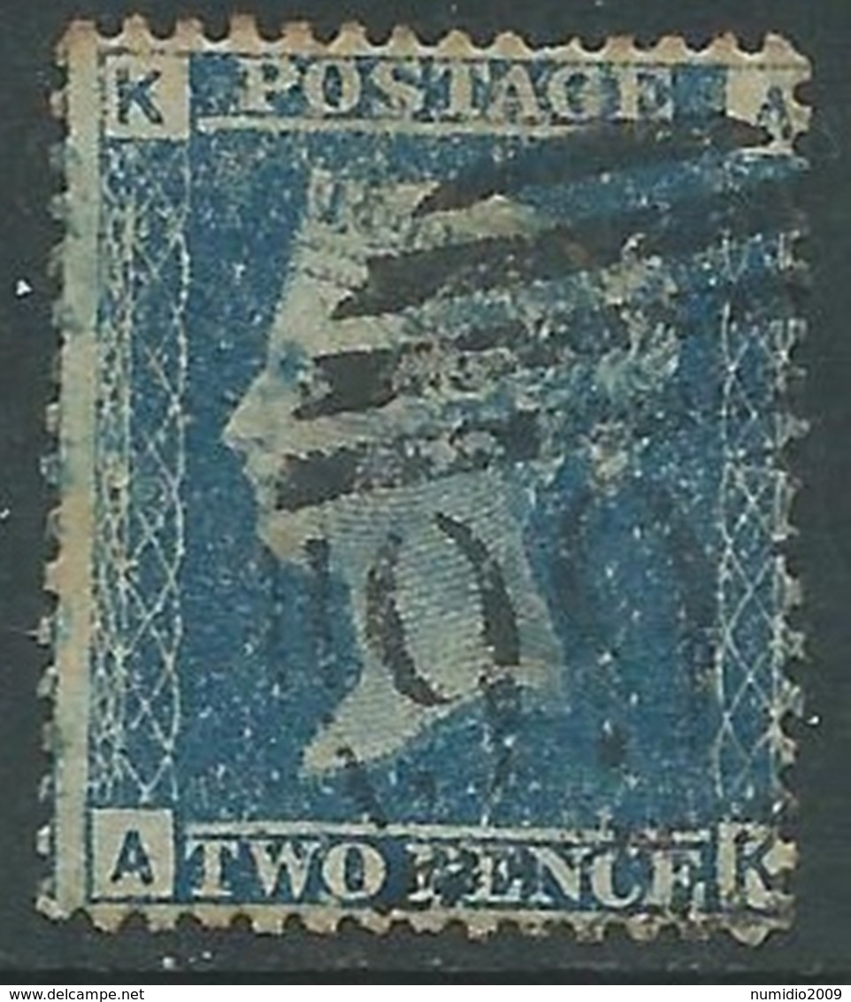 1858-79 GREAT BRITAIN USED SG 45 2d PLATE 9 (AK) - F24-3 - Oblitérés