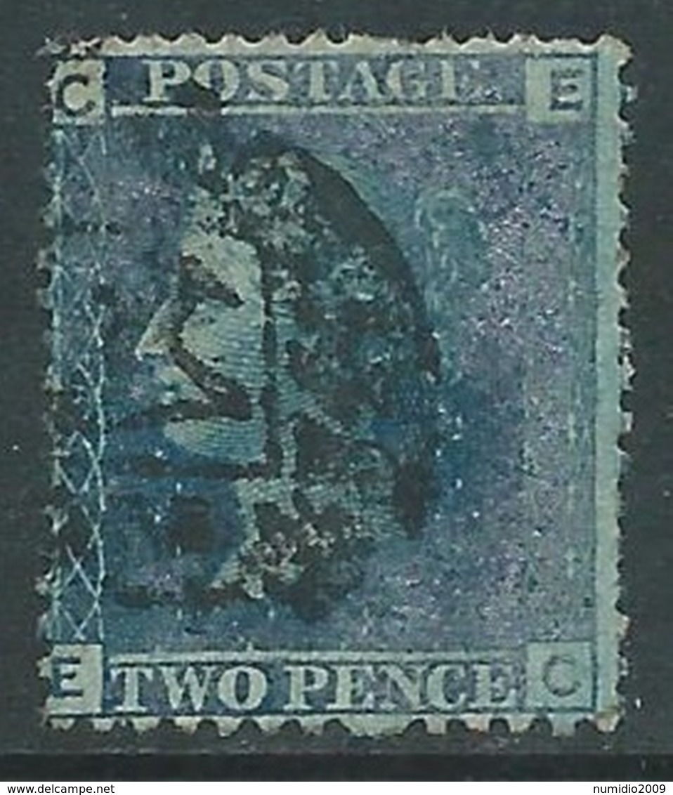 1858-79 GREAT BRITAIN USED SG 45 2d PLATE 9 (EC) - F24-4 - Gebraucht