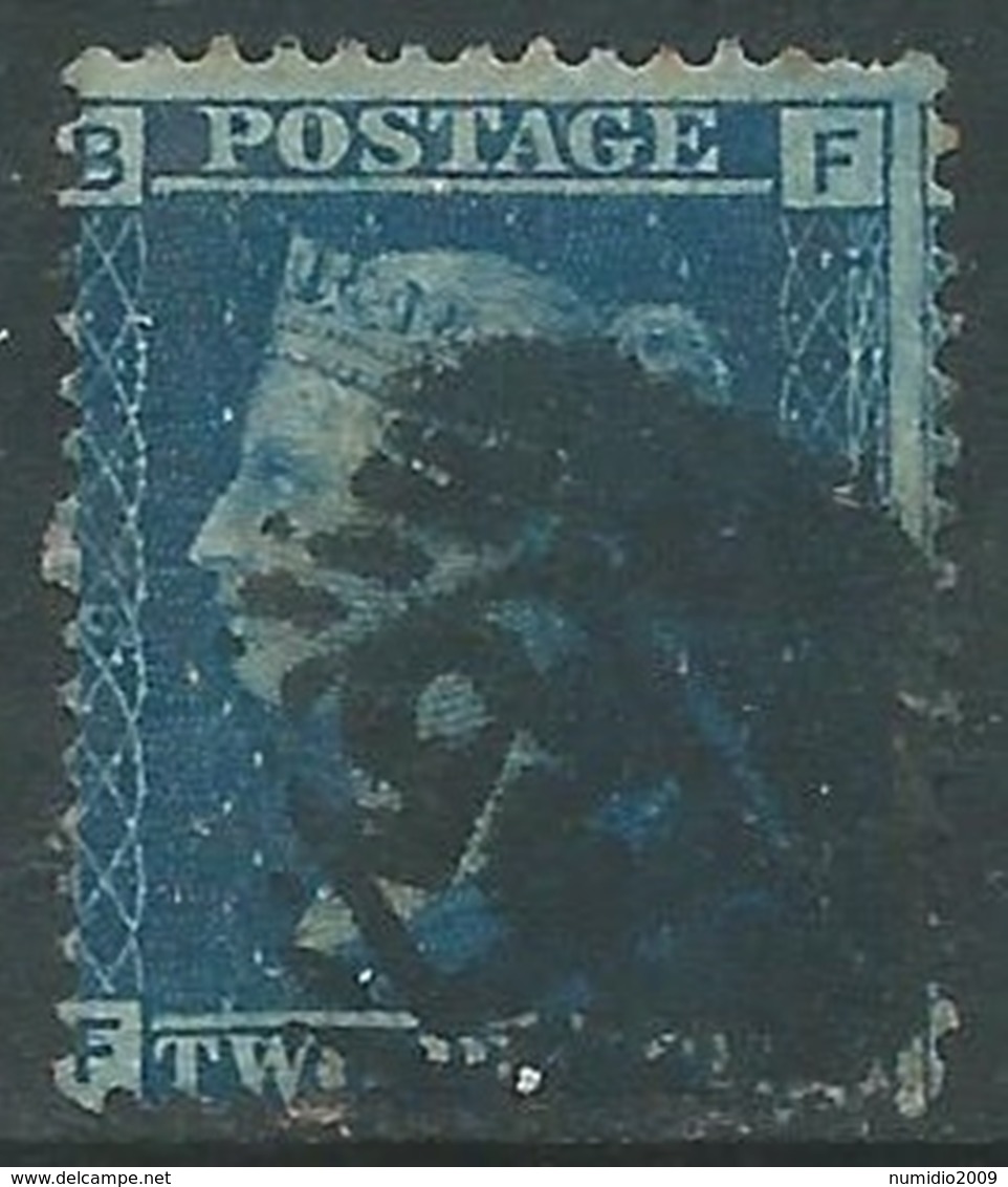 1858-79 GREAT BRITAIN USED SG 45 2d PLATE 9 (FB) - F24-3 - Gebruikt