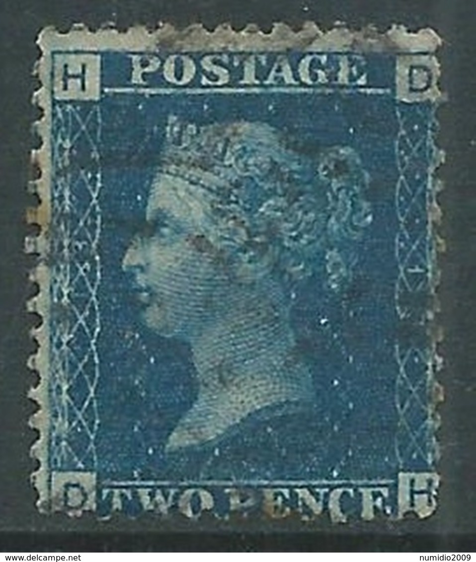 1858-79 GREAT BRITAIN USED SG 47 2d PLATE 13 (DH) - F24-4 - Gebraucht
