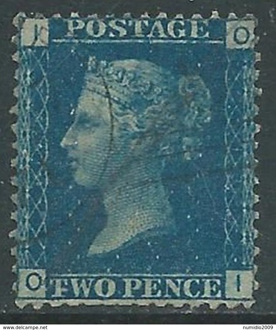 1858-79 GREAT BRITAIN USED SG 47 2d PLATE 13 (OI) - F24-5 - Used Stamps