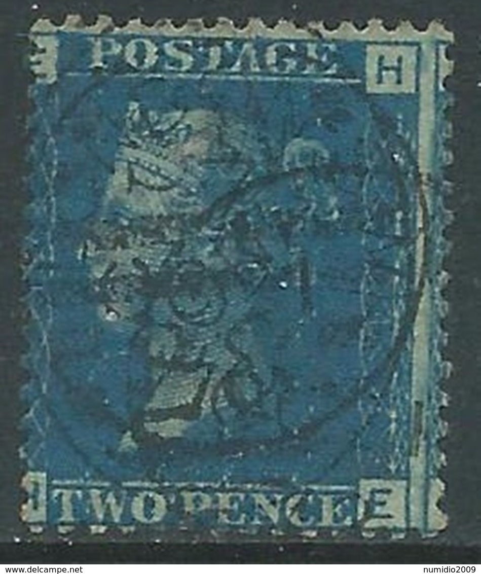1858-79 GREAT BRITAIN USED SG 47 2d PLATE 14 (HE) - F24-5 - Gebraucht