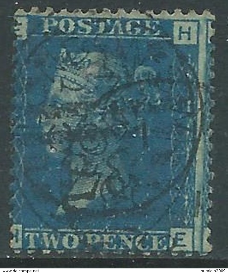 1858-79 GREAT BRITAIN USED SG 47 2d PLATE 14 (HE) - F24-5 - Oblitérés