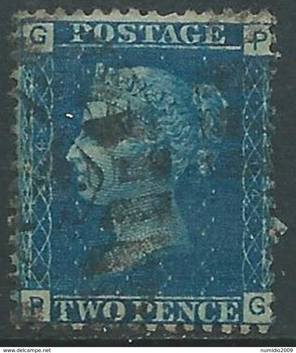 1858-79 GREAT BRITAIN USED SG 47 2d PLATE 14 (PG) - F24-5 - Gebraucht