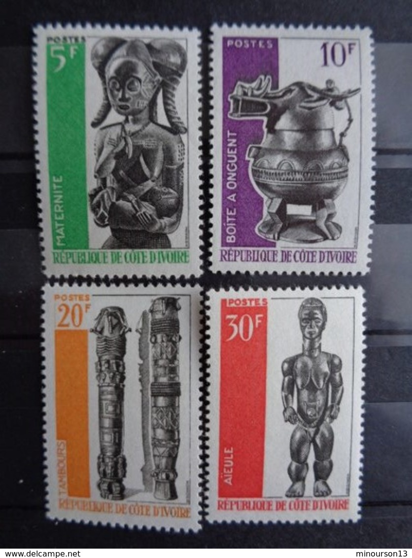 COTE D'IVOIRE 1966 Y&T N° 244 à 247 ** - FESTIVAL NATIONAL DES ARTS NEGRES - Côte D'Ivoire (1960-...)