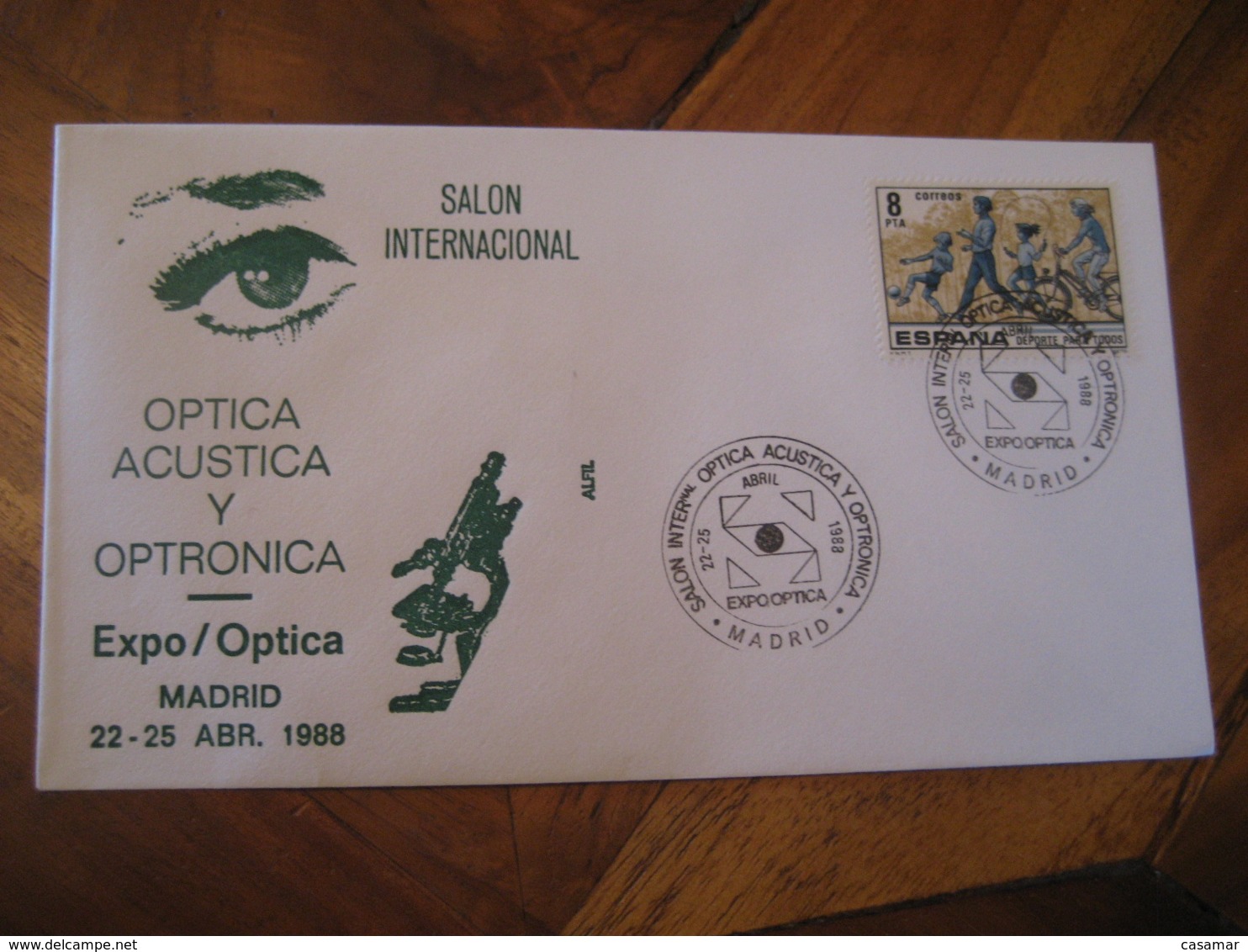 MADRID 1988 Optronica Optica Acustica Acoustics Cancel Cover SPAIN Microscope Science Optics Health Sante - Maladies