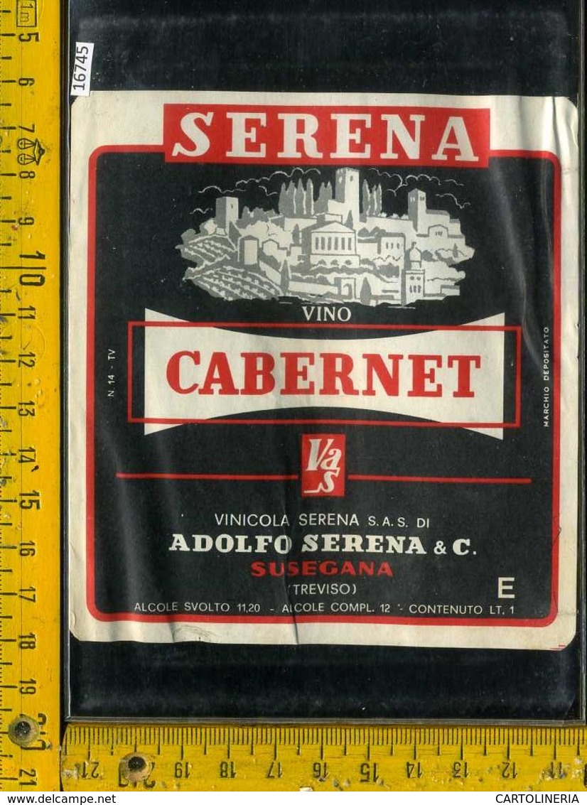Etichetta Vino Liquore Cabernet Vinicola Serena - Susegana TV - Altri & Non Classificati