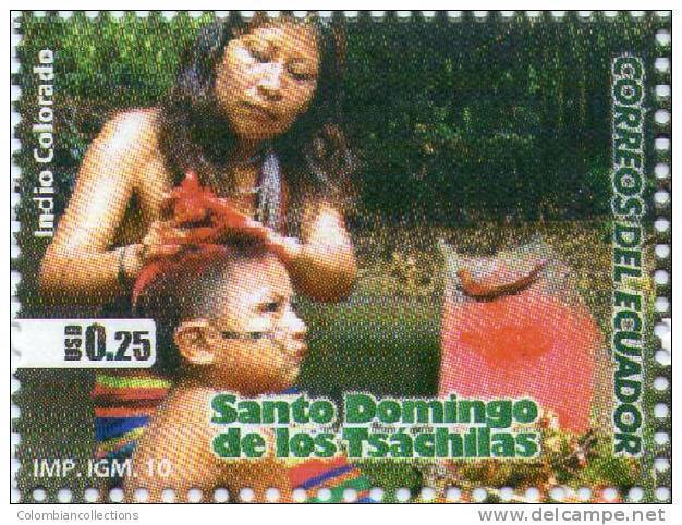 Lote EC19, Ecuador, 2010, Indio Colorado, Sello, Indian People Stamp - Ecuador