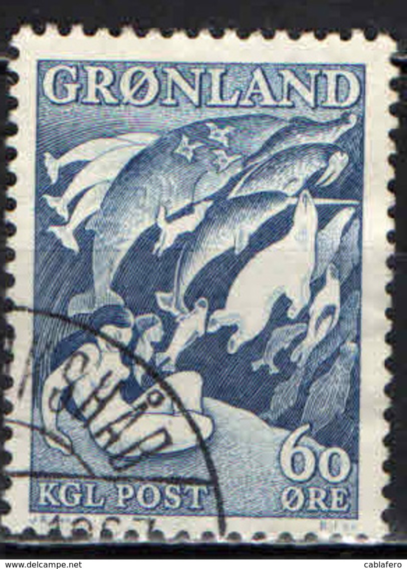 GROENLANDIA - 1957 - LEGGENDE GROENLANDESI: "LA MADRE DEL MARE" - USATO - Gebraucht