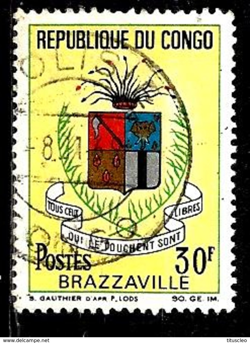 CONGO 214° 30f Polychrome Armoiries De Villes Brazzaville (10% De La Cote + 0,25) - Oblitérés