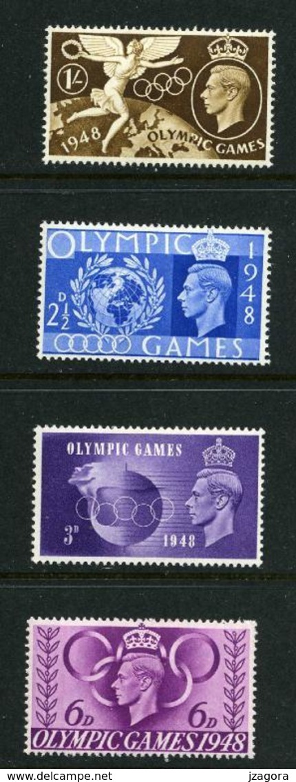 OLYMPIC GAMES JEUX OLYMPIQUES OLYMPISCHE SPIELE LONDON 1948 ENGLAND UK GB MI 237 - 240  MNH - Summer 1948: London