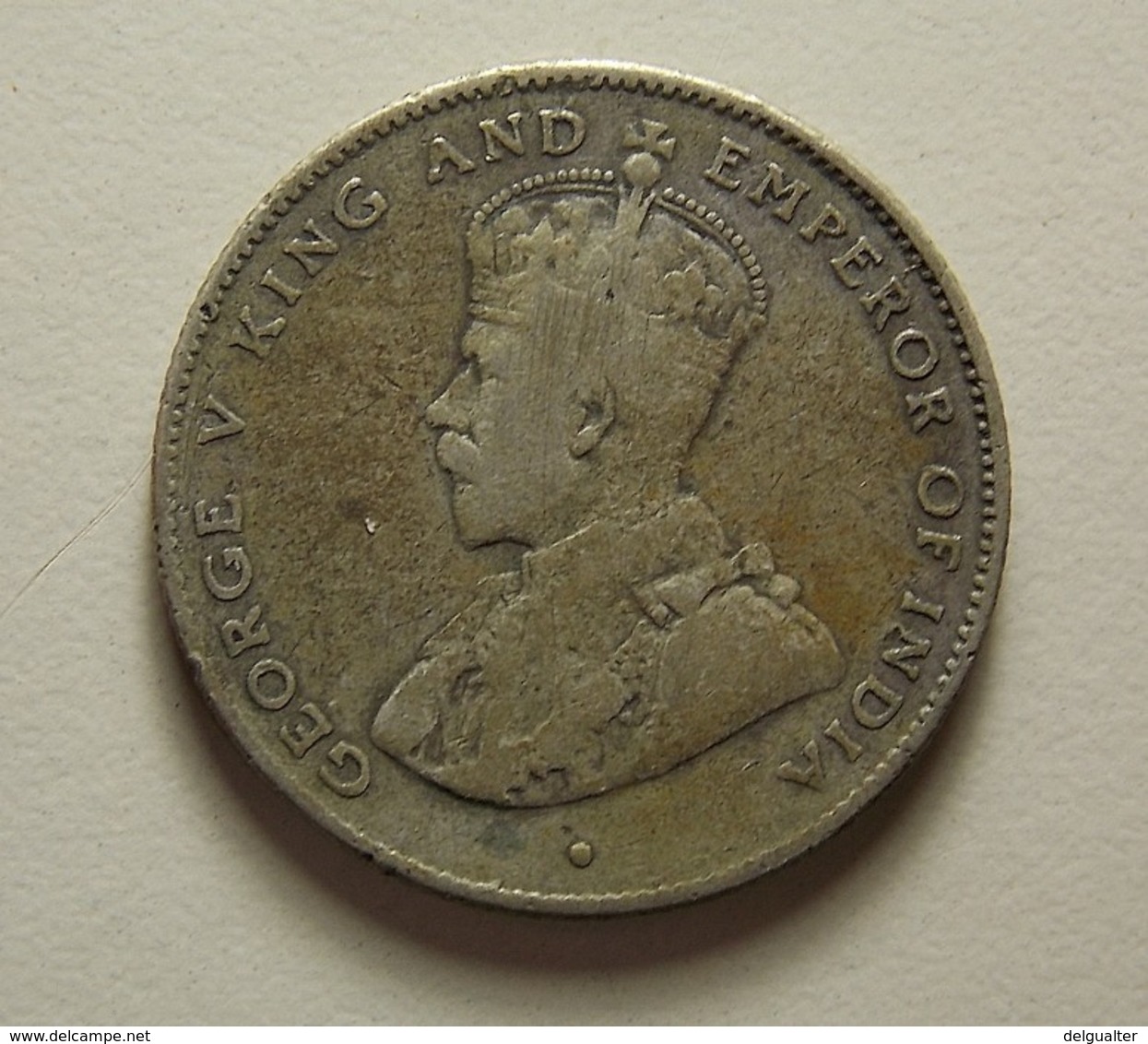 Ceylon 50 Cents 1921 Silver - Sri Lanka