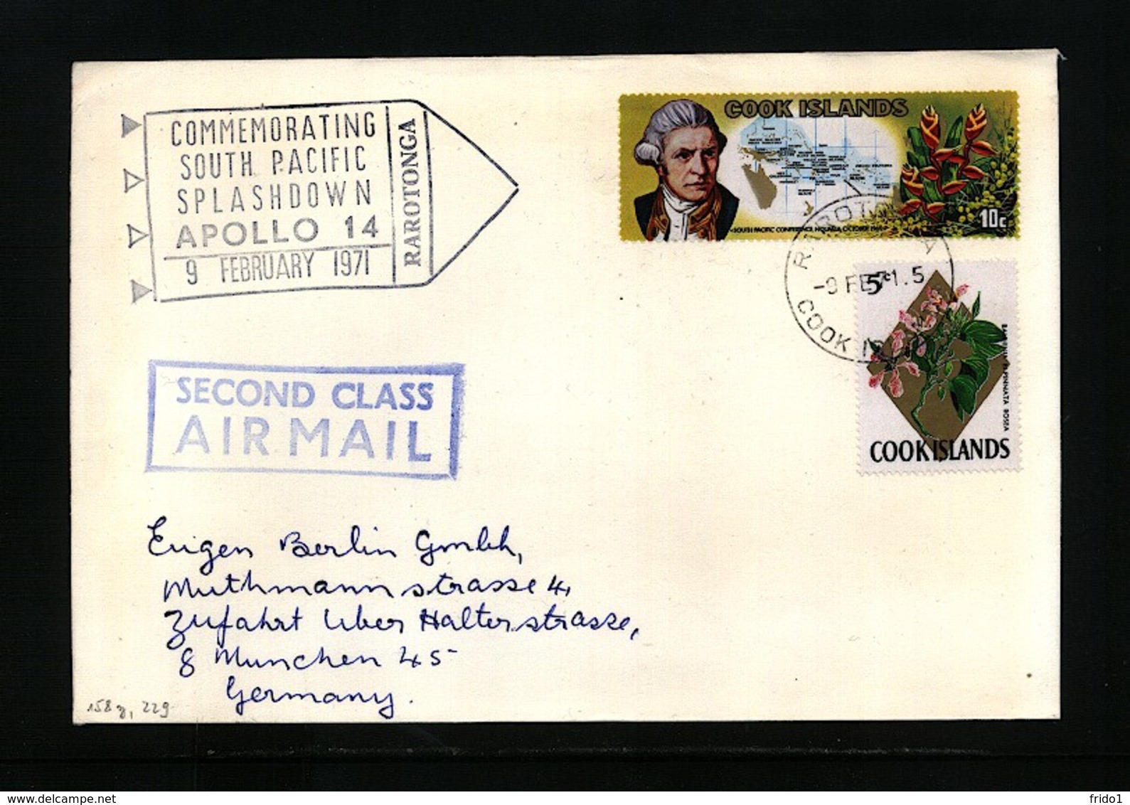 Cook Islands 1971 Space / Raumfahrt Apollo 14 Splashdown Interesting Airmail  Letter - Océanie