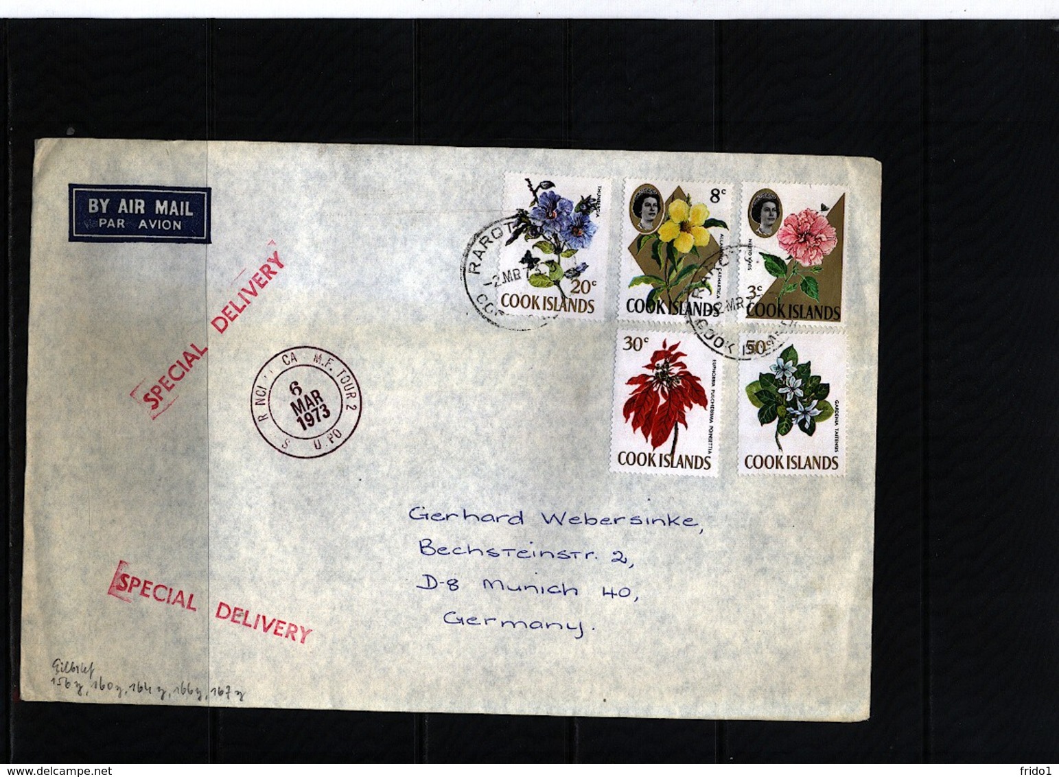 Cook Islands Interesting Airmail  Letter With Fluor Stamps - Cookinseln