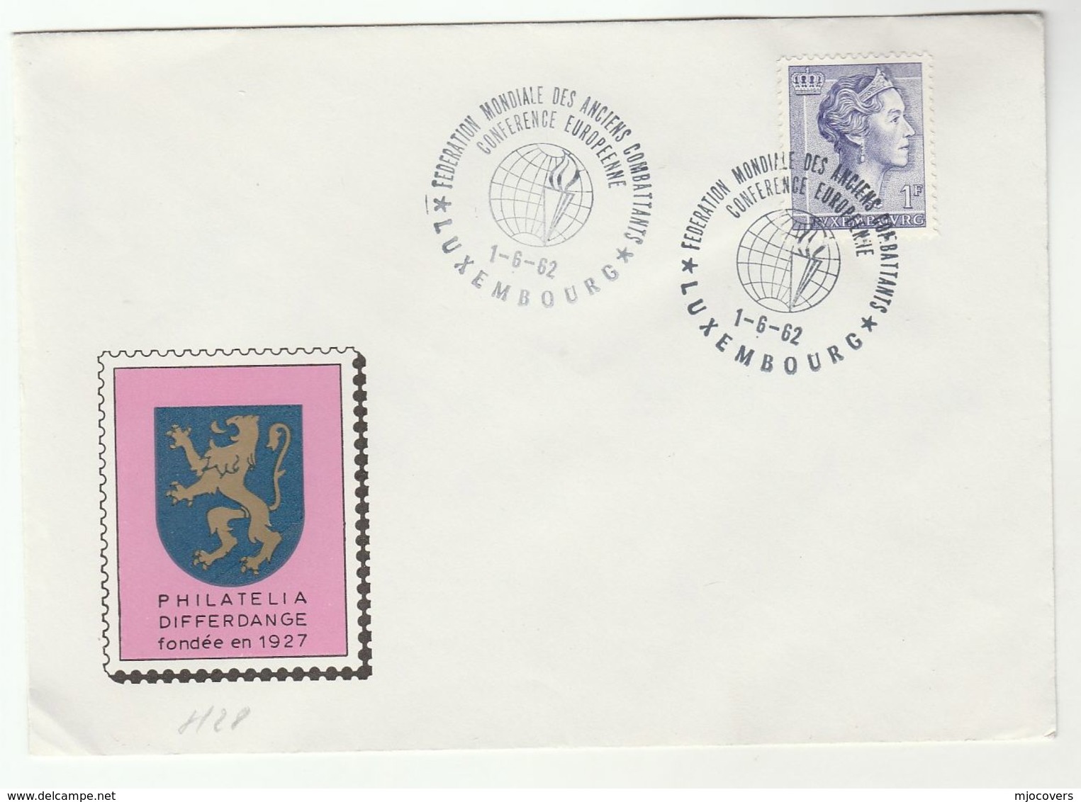 1962 WORLD VETERANS CONFERENCE Luxembourg EVENT COVER  Anciens Combattants Military Forces Stamps - Militaria