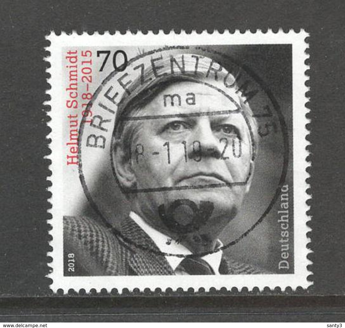 Duitsland, Mi 3428 Jaar 2018 Helmut Schmidt,    Prachtig Gestempeld - Oblitérés